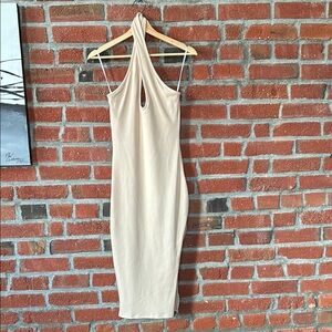 Elegant Cream Halter Dress